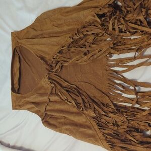 Brown Costume Vest with fringe